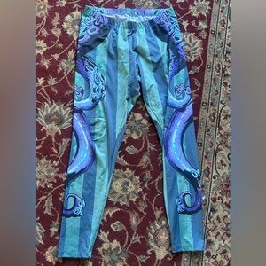 Otto Octopus blue purple Print Leggings